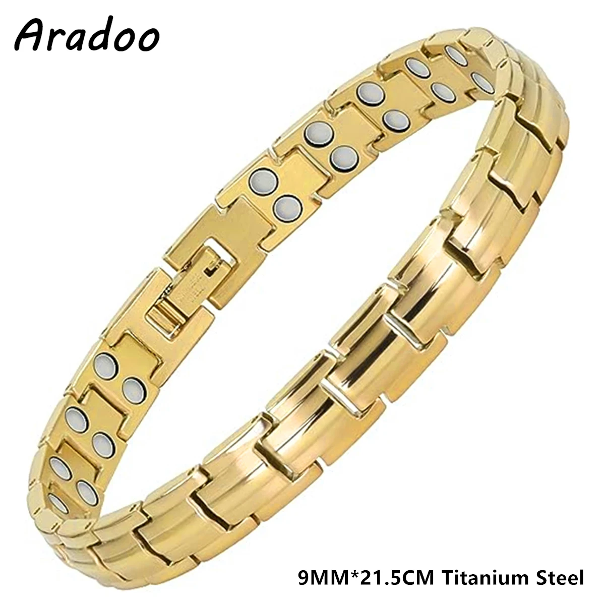 ARADOO Titanium Steel Magnetic Therapy Bracelets 2X Ultra Strenth Neodymium Magnets Link Bracelet For Women