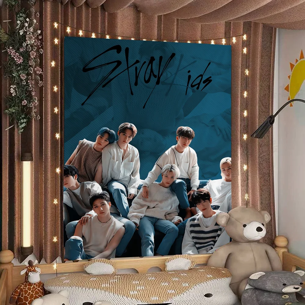 Wandernde Kind Kpop Wandteppich Bohemian Mandala Stoff Kunst Kawaii Zimmer Dekor Wandbehang für Schlafzimmer Wohnheim Hintergrund