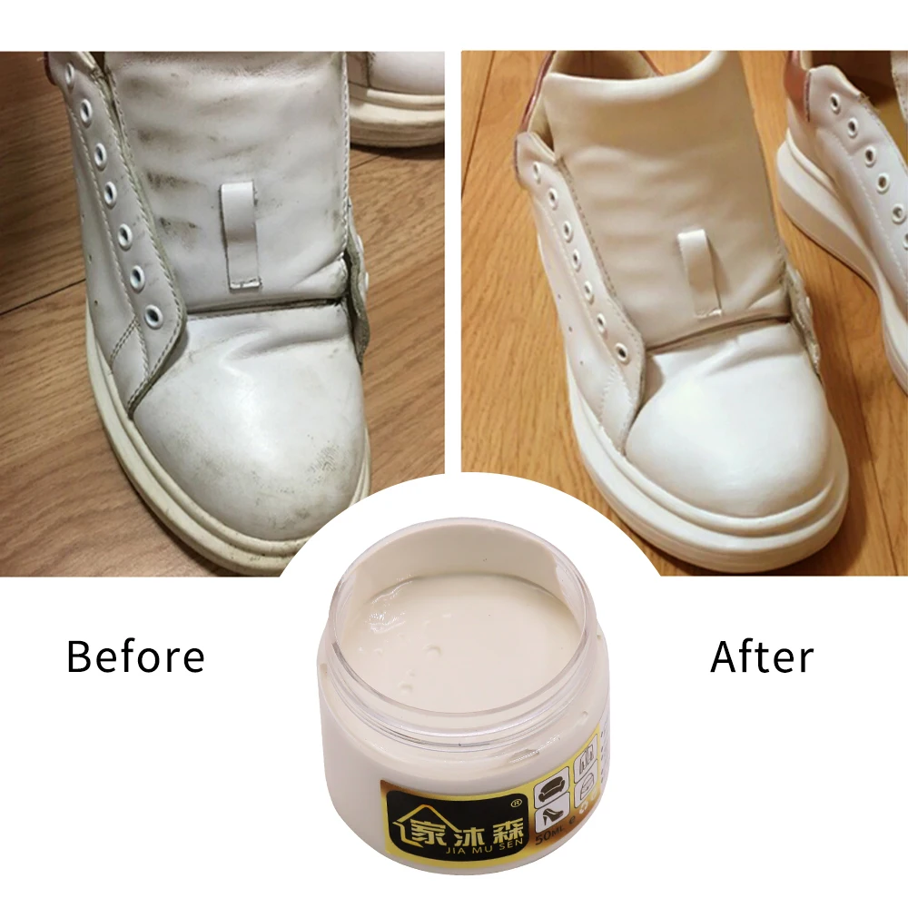 50ml Creamy-White Leather Cream Leather Restoration Holes Scratch Cracks Leather Sofa Bag Shoes Clothes Shoe Cream Acrylic Paint