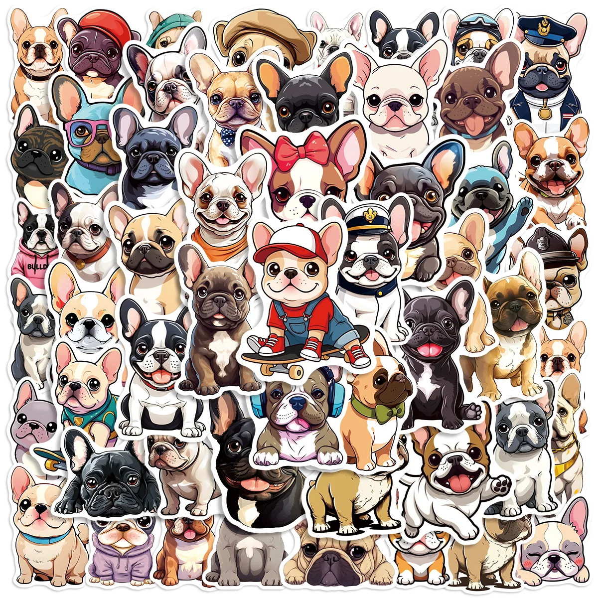 

50/100PCS Cartoon Dog Fighting Graffiti Stickers Waterproof Decoration Luggage Stationery Notebook Stickers
