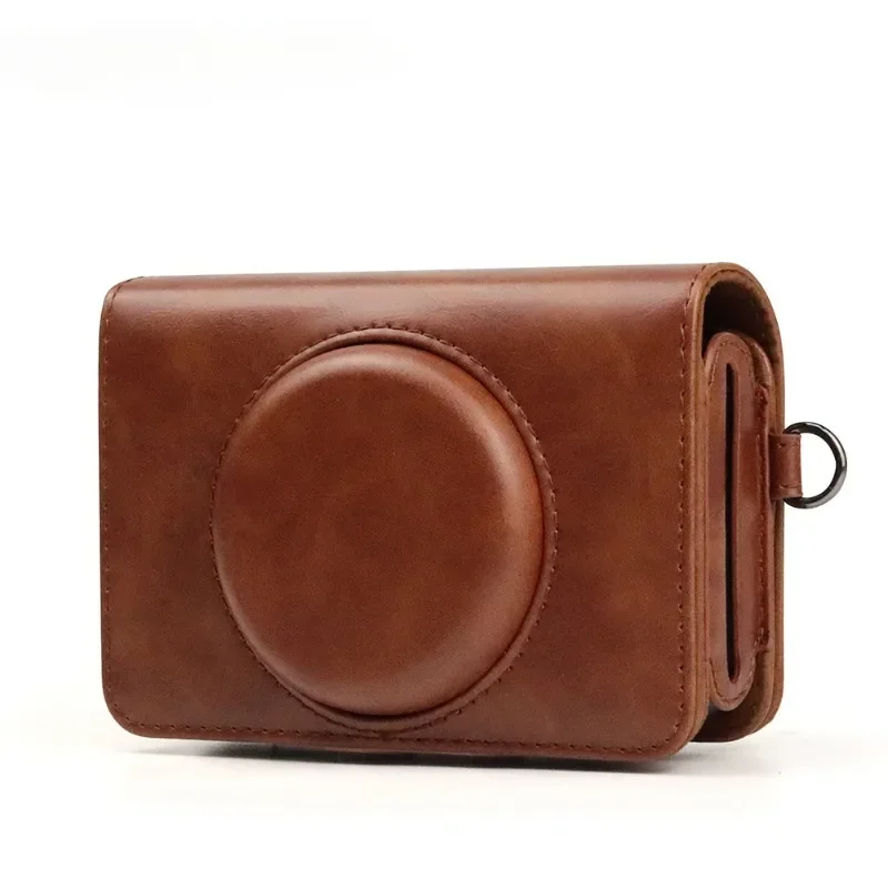 New C210R Camera Case for Kodak Mini Shot 2 Retro Instant Camera Photo Printer Accessories,with Shoulder Strap Leather Bag