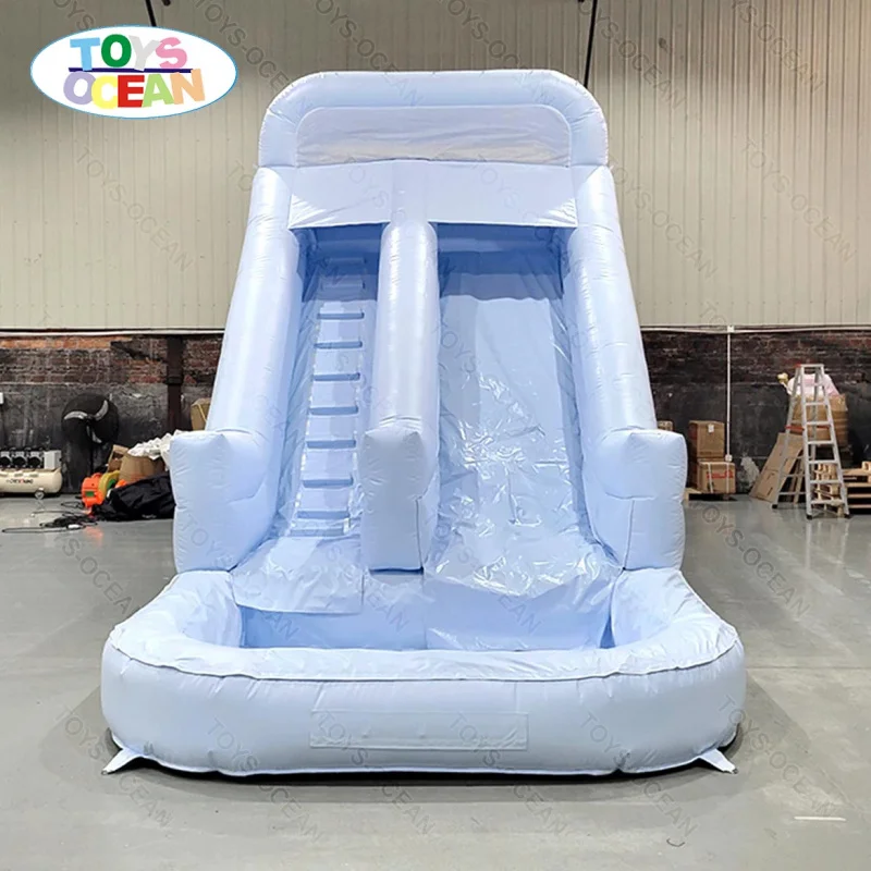 Customized Single Color 0.55mm Thick PVC Inflatable Water Slide Pool 3-Year Warranty 5-10 Passengers for Home Commercial