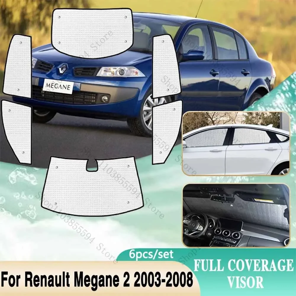 

Full Covers Sunshade For Renault Megane 2 ll Accessories 2003~2008 Sedan Car Windows Sun UV Protection Visor 2004 2005 2006 2007