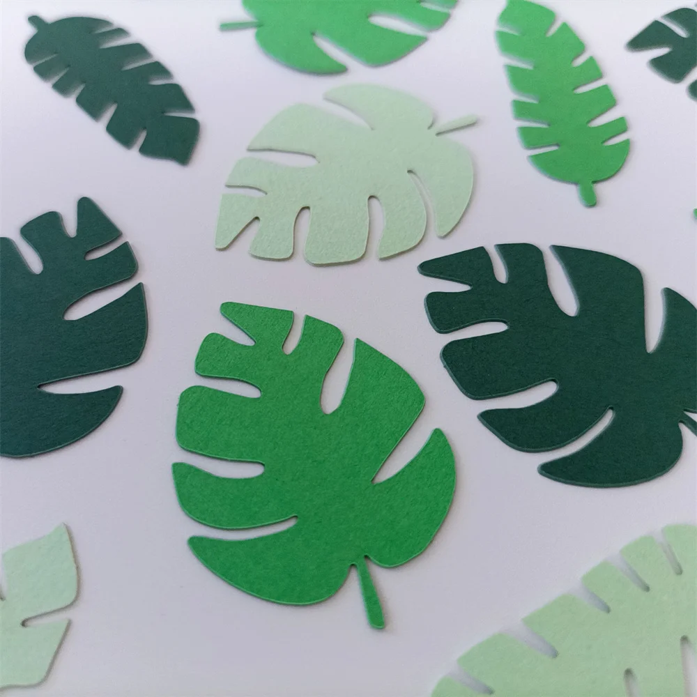100 Stück Monstera Papier Konfetti Blatt Pflanzen Sommer Party Konfetti Dekor gefüllt Ballon Konfetti Geburtstag Hochzeit Party Dekoration – Detail 6
