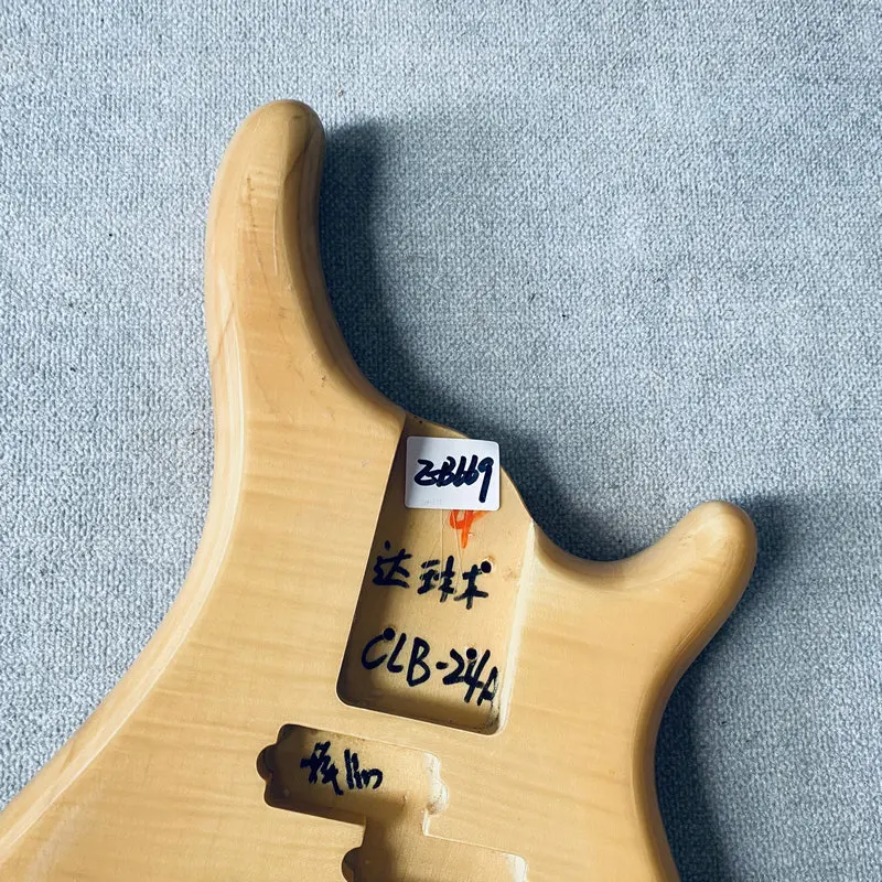 EB669 Active Electric Bass Custom Order in Solid Wood+Flamed Maple for PJB Bass Replace Damaged Unfinished DIY Guitar Parts