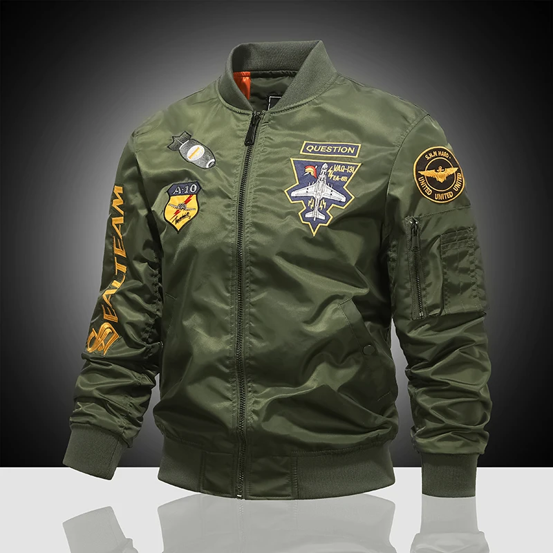 MA-1 tuta americana giacca pilota da uomo autunno e inverno addensato uniforme da Baseball cappotto alla moda giacca militare da uomo da uomo