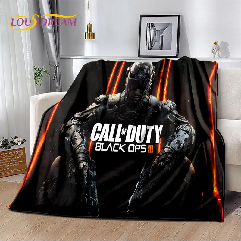 COD-Manta de franela 3D para sala de estar, manta de felpa suave de Call of Duty Game Gamer, para dormitorio, camas, sofá y oficina