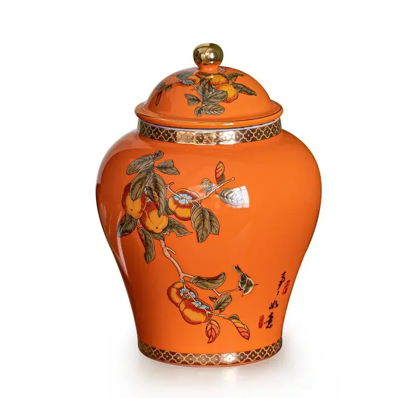 O17- piano paint wooden box tea can ceramic sealed jar tangerine peel tea packaging gift box general jar everything goes well
