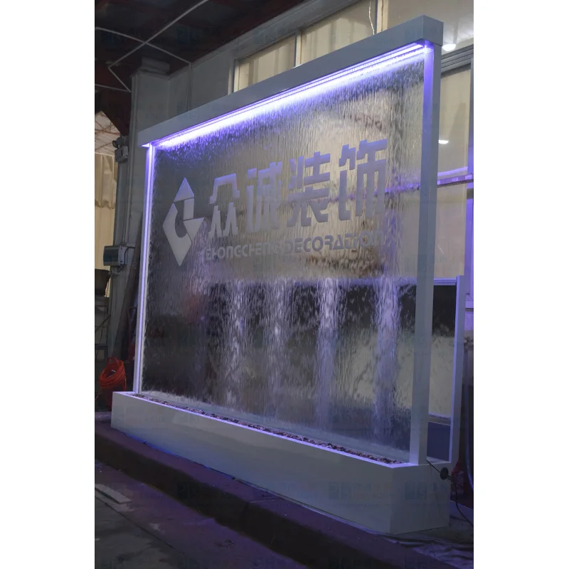 custom.Customized Indoor Contemporary Waterfall Fountain with Company Glass Waterfall Hall Decoration Fengshui Product