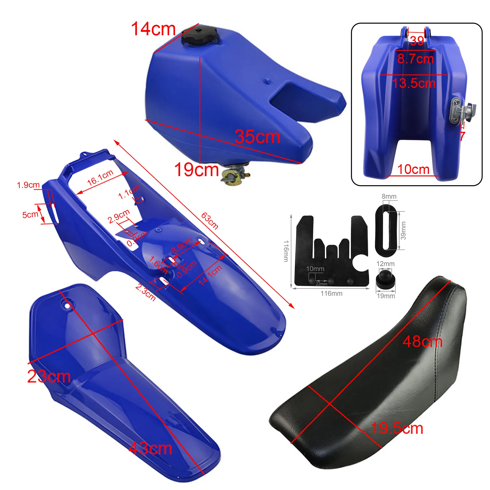 Fairing Plastic Front Rear Fender Shell Cover Body Seat Gas Tank Kit for Yamaha PW80 pw 80 PY80 Peewee 80 Dirt Bike Motorcycle