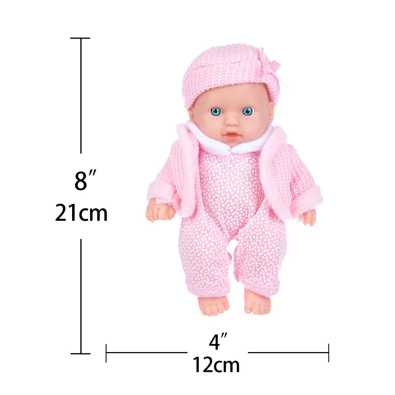 新しい 8 インチ/20 センチメートルリアルなリボーン人形ジャンプスーツ服ウールジャケット帽子セットリボーンシリコーン子供睡眠おもちゃ誕生日ギフト