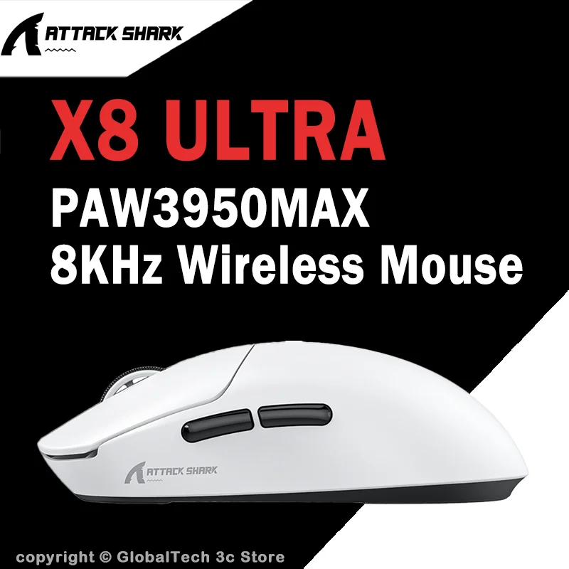 

Беспроводная игровая мышь ATTACK SHARK X8 Ultra 8KHz, легкая (55 г), сенсор PAW3950MAX, 42K DPI, 500 мАч, три режима подключения: Bluetooth/2.4G/проводной