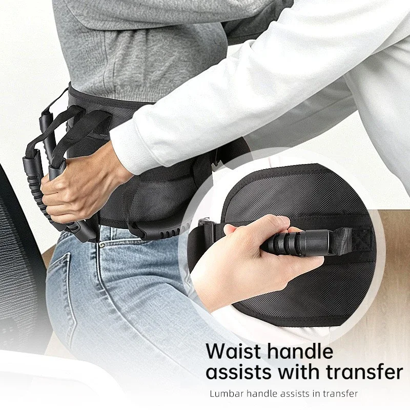Wide & Adjustable Gait Belt with Waist Handles -Soft Breathable Support for Elderly Transfer and Repositioning back support belt