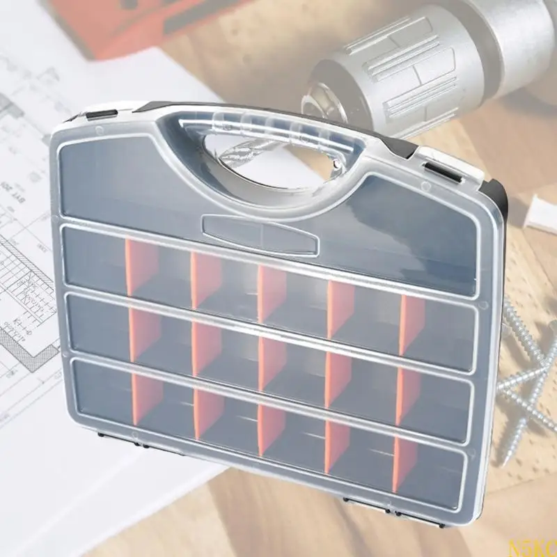 N5KC Large Capacity Transparent Plastic Cosmetics Storage Box Holder Case Display