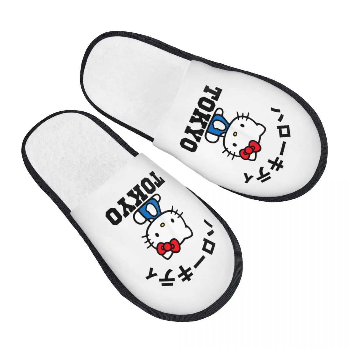 

Зимние плюшевые тапочки Hello Kitty Tokyo, домашние мягкие шлепанцы из пены с эффектом памяти, нескользящие