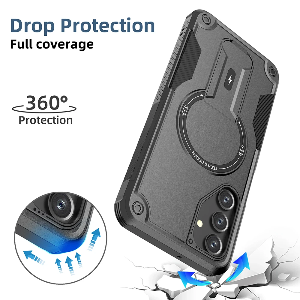 Non-Slip Portable Cover Funda Case for Samsung Galaxy A56 A55 5G A16 A15 A36 A26 S25 Edge S24 Ultra Plus A35 A54 A14 Armor Cases