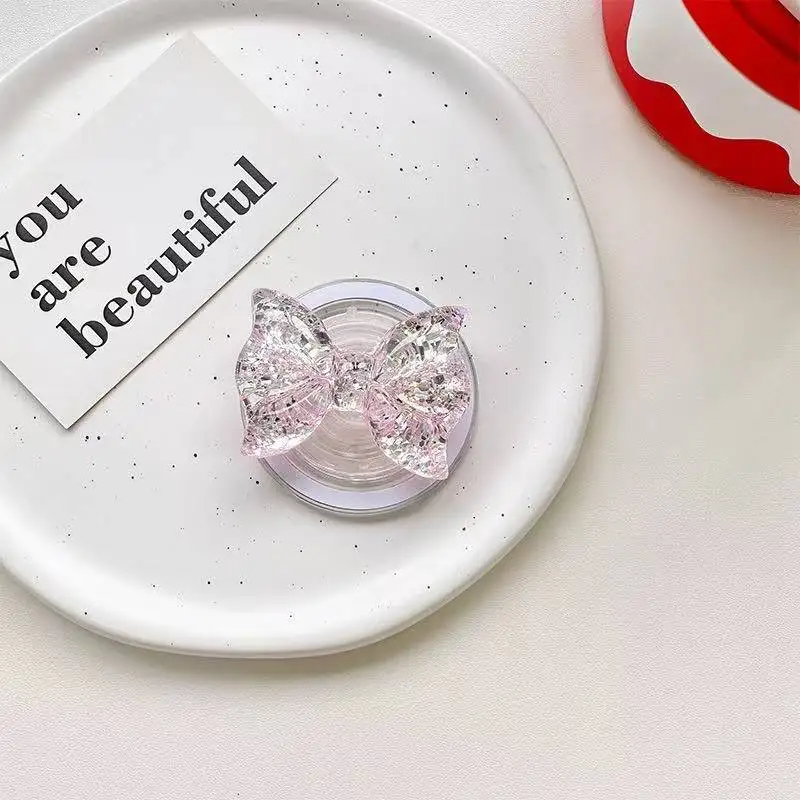 Корейский красочный лук для телефона, магнитная подушка безопасности, кронштейн, аксессуары, ручка Bemgyu, удлиненное кольцо, ручка для пальцев, подходит для девочек