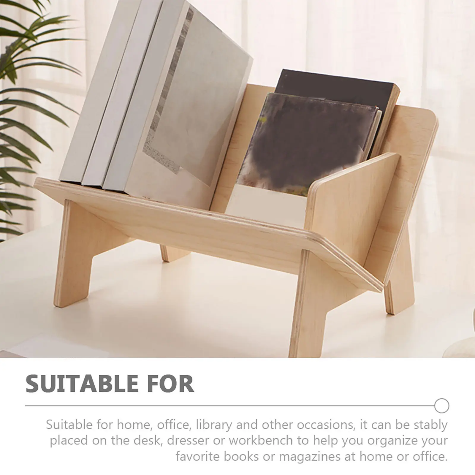 Wooden Desktop Book Storage Rack Holder Organizer For Computer Desk Storage Book Sloping Bookshelf Stationery