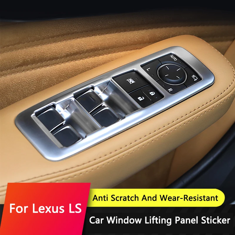 

QHCP Car Door Window Lift Button Panel ABS Four Doors Control Button Cover Trim For Lexus LS 500h 2018-2023 Interior Accessories