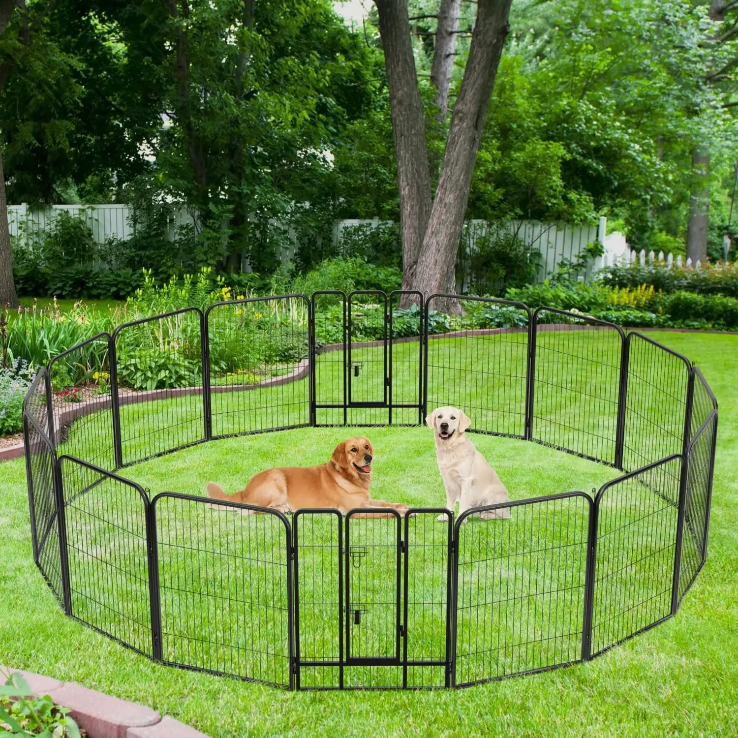 Dog Playpen Dog Kennel 16 Panels 40 Inch Hight Indoor Outdoor Folding Metal Portable Puppy Exercise Pen Heavy Duty USA