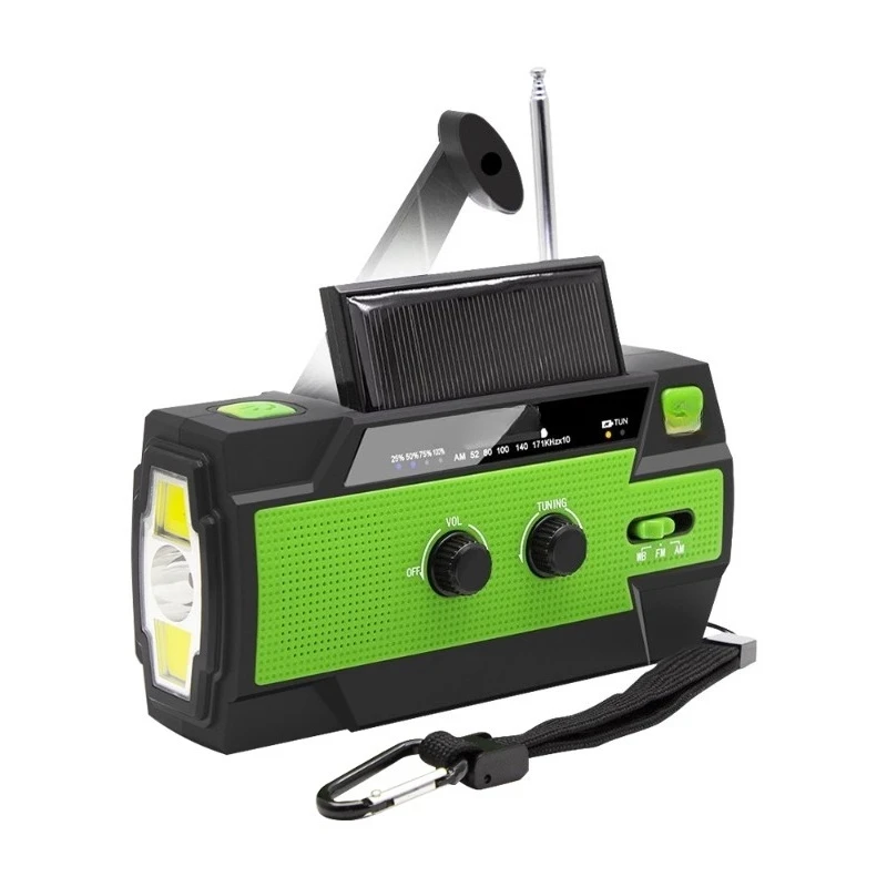 

Hand generator disaster prevention earthquake radio flashlight solar multi-functional power bank artifact