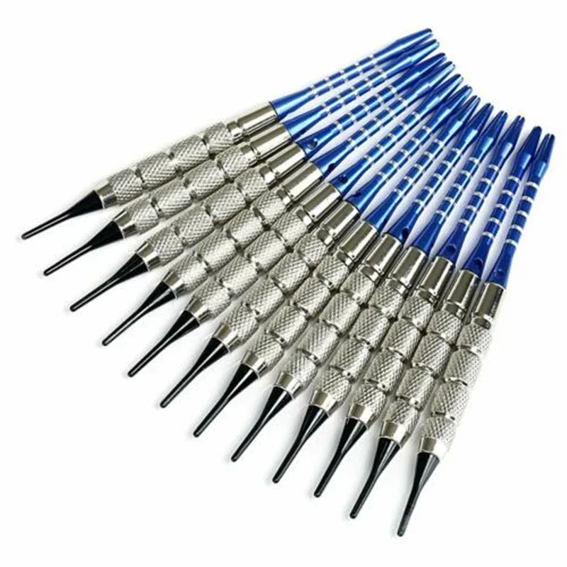 12 Pcs 18g Professional Soft Tip Darts Set Kit Steel Darts Needle Box Rod Leaf Dartboard Accessories  Metal Head Copper Plated