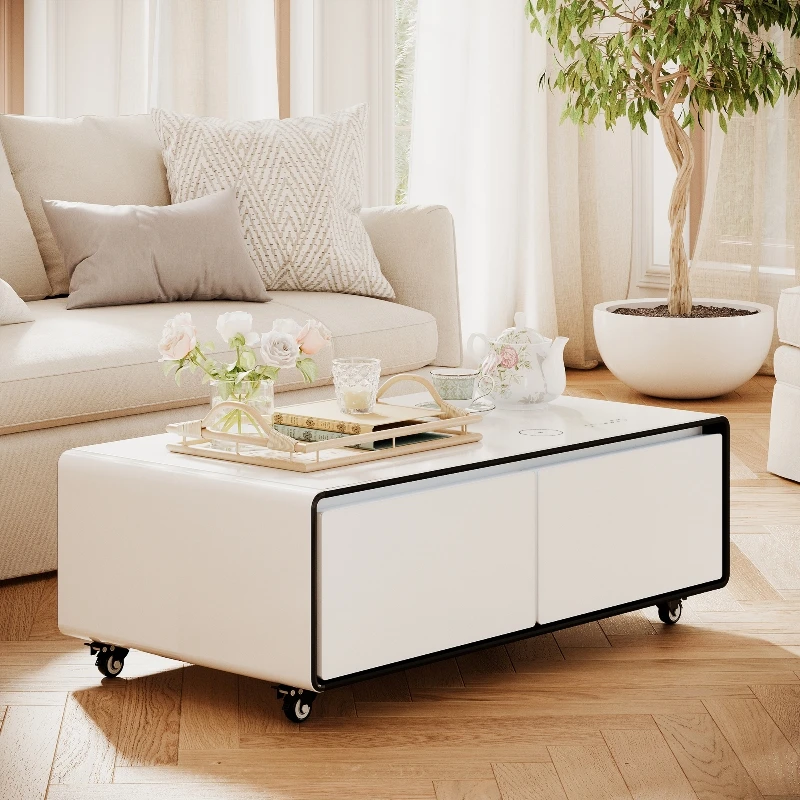 

Multifunctional Small Home Cold Drink Music Player Smart Coffee Table With Refrigerator Smart Furniture Table