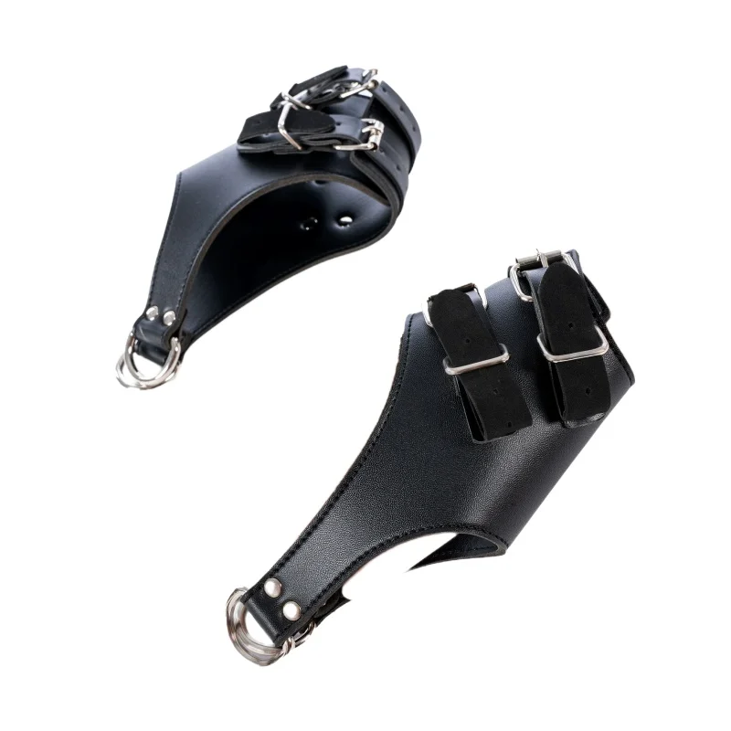 Erotic Adjustable Leather Ankle Cuffs With Adult Role Play Gloves For Couple BDSM Bondage Restraint Sex Toys_voghion.com