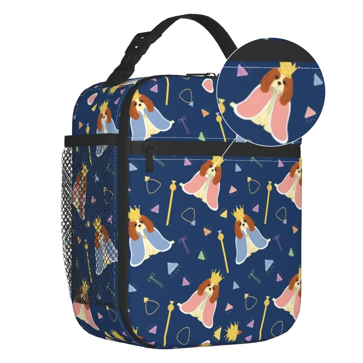 Cavalier King Charles Spaniel Portable Lunch Box Leakproof Family Group Dog Lover Thermal Cooler Food Insulated Lunch Bag Kids