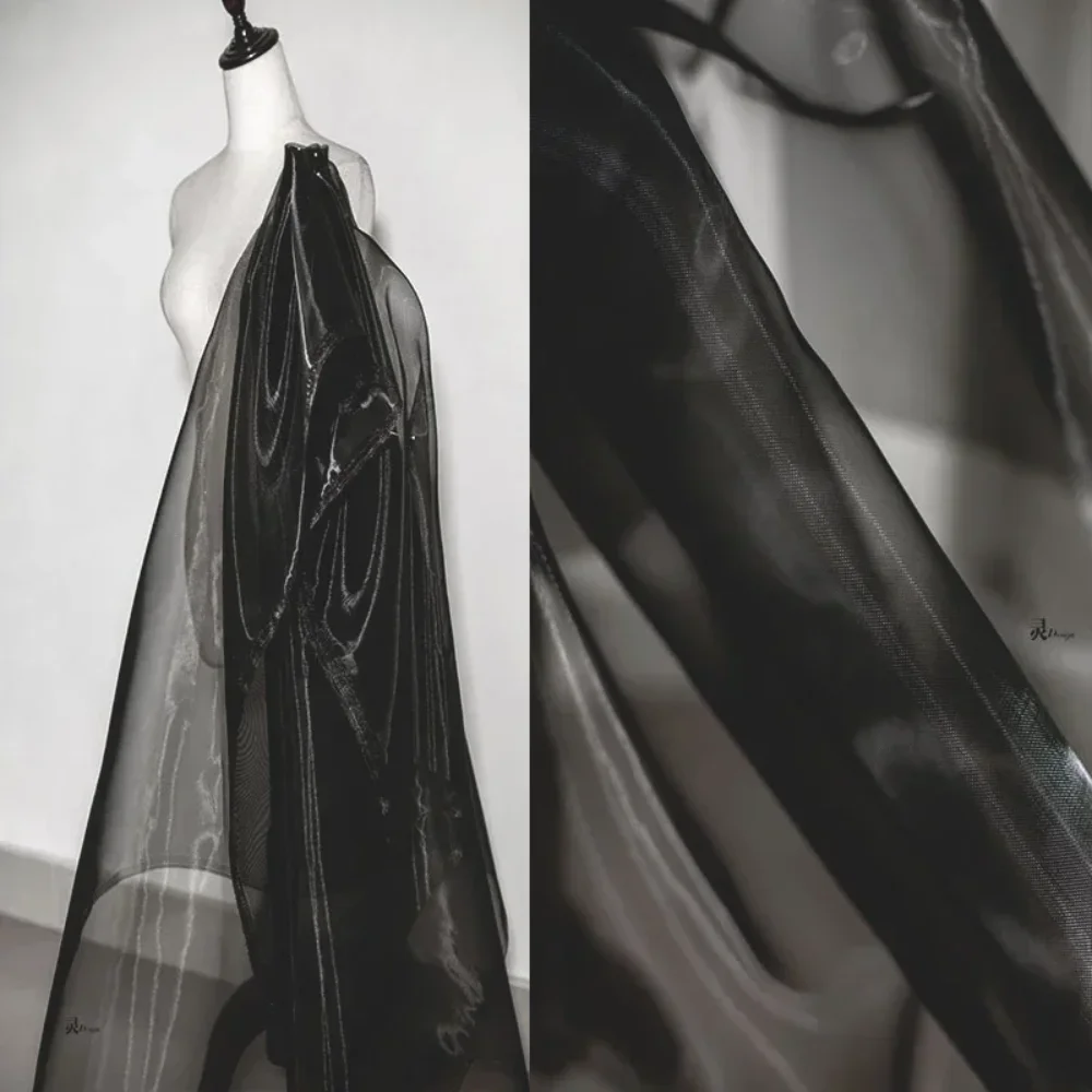 

Сетчатая ткань Черная органза Жесткий дизайн Мягкая удобная ручная работа DIY Модная одежда Дизайнерская ткань Diy Шитье по метрам