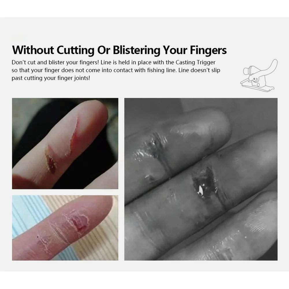 Fishing Casting Trigger Aid ABS Finger Protector Stainless Steel Insert For Reel Rod Control Anti Cut Blisters Accessories