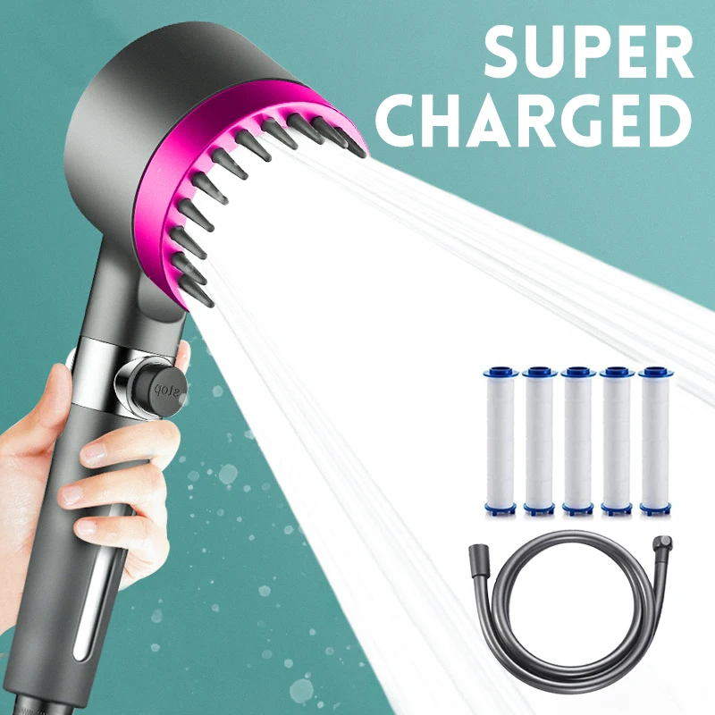 

Filtered handheld View window for Shower Head ，bathroom shower faucet with new ion drop，turbocharger and multiple spray modes