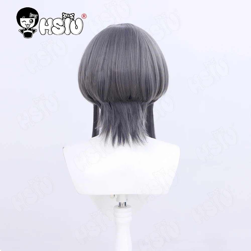 Asanagi Yori Cosplay Wig, Peruca Sintética Resistente ao Calor, Anime Whispering You a Love Song, HSIU 50cm, Cabelo comprido cinza fumado