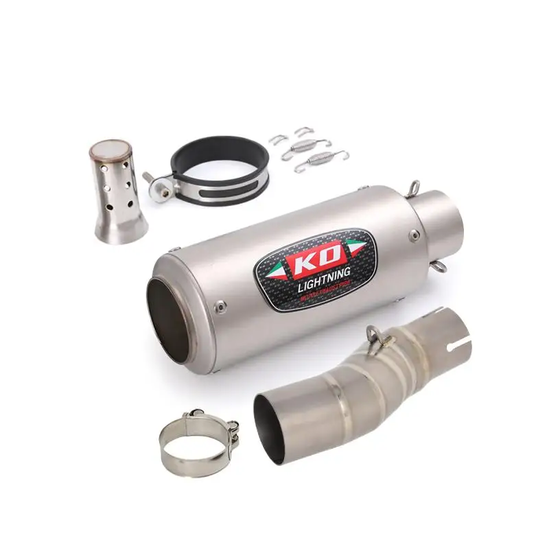 For CFMOTO 450MT 2024-2025 Slip On Motorcycle Titanium Alloy Exhaust Mid Link Pipe 51mm Carbon Fiber Muffler Removable DB Killer