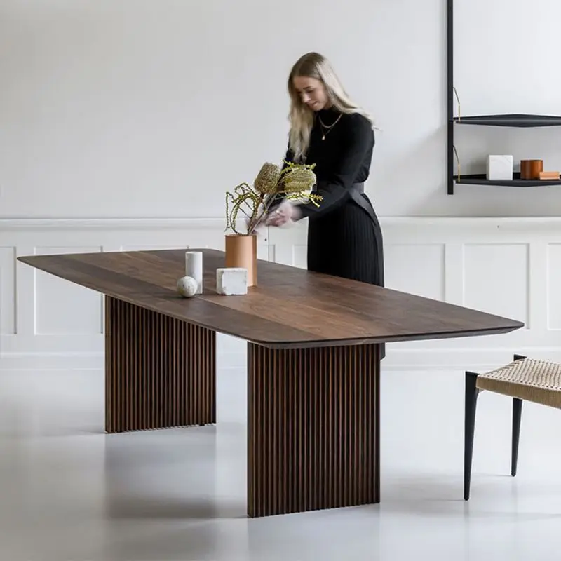 All wood dining table ash wood large board dining table rectangular modern simple household table light luxury Internet celebrit