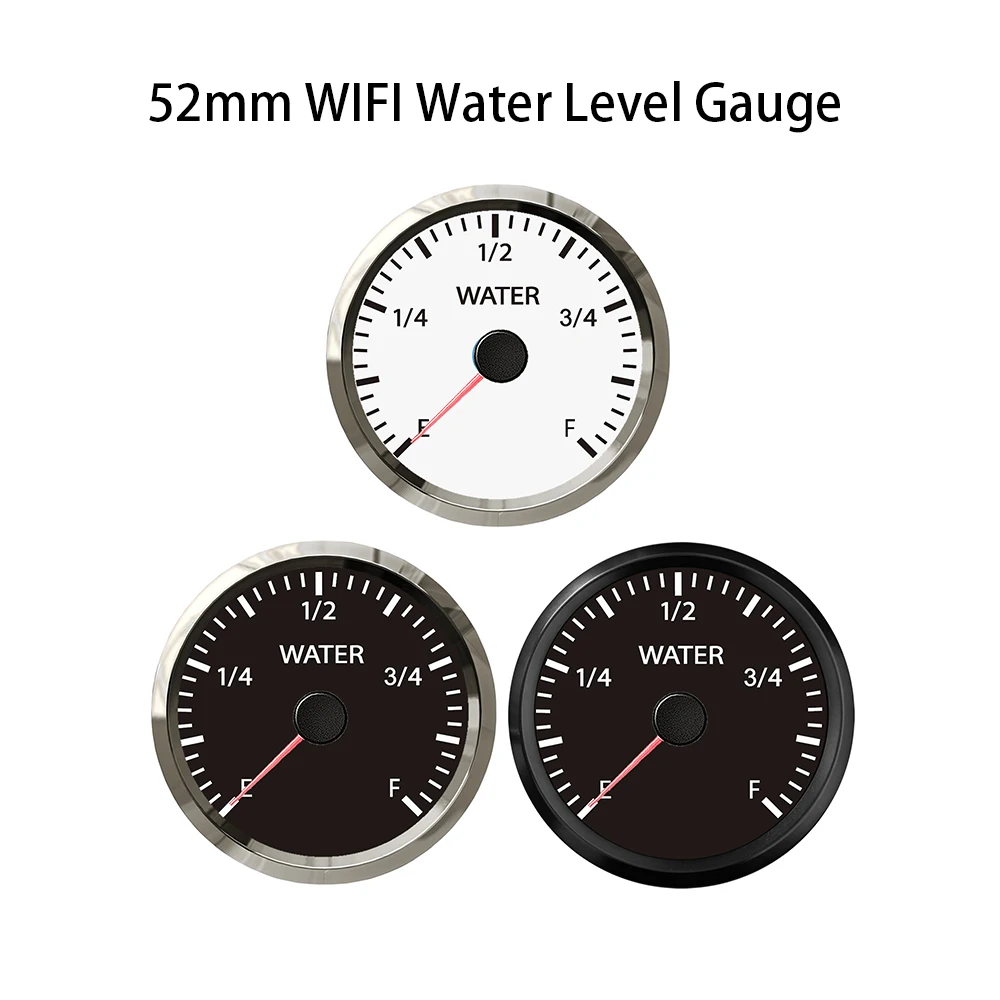 

Rhaxel 52mm WiFi Water Level Gauge Programmable Meter Compatible with All Ohm Signal Sensor for Car Boats Truck Vessels