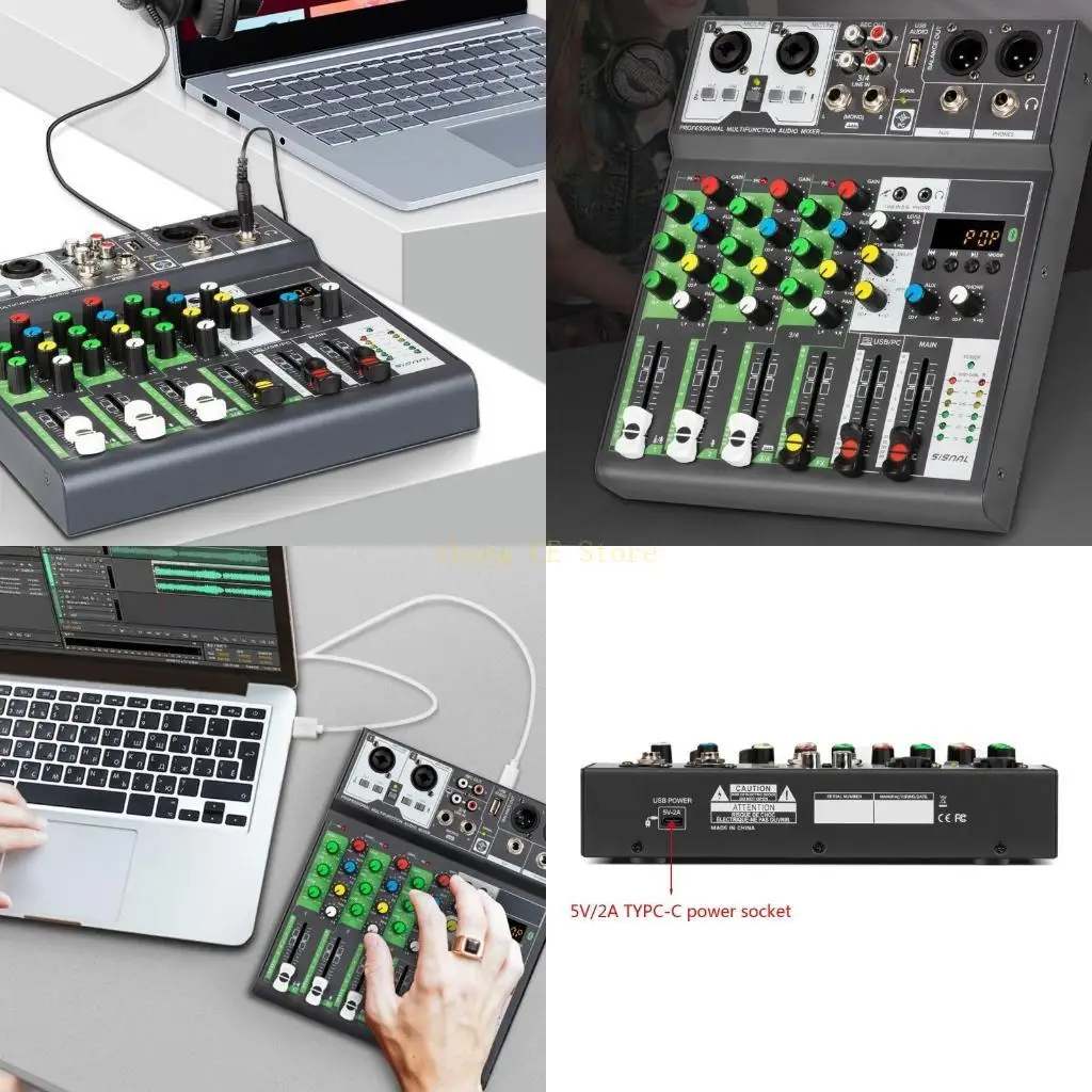 

M5TD Stereo DJ Studio Mixer, Type-C,Bluetooth-compatible,Computer Input