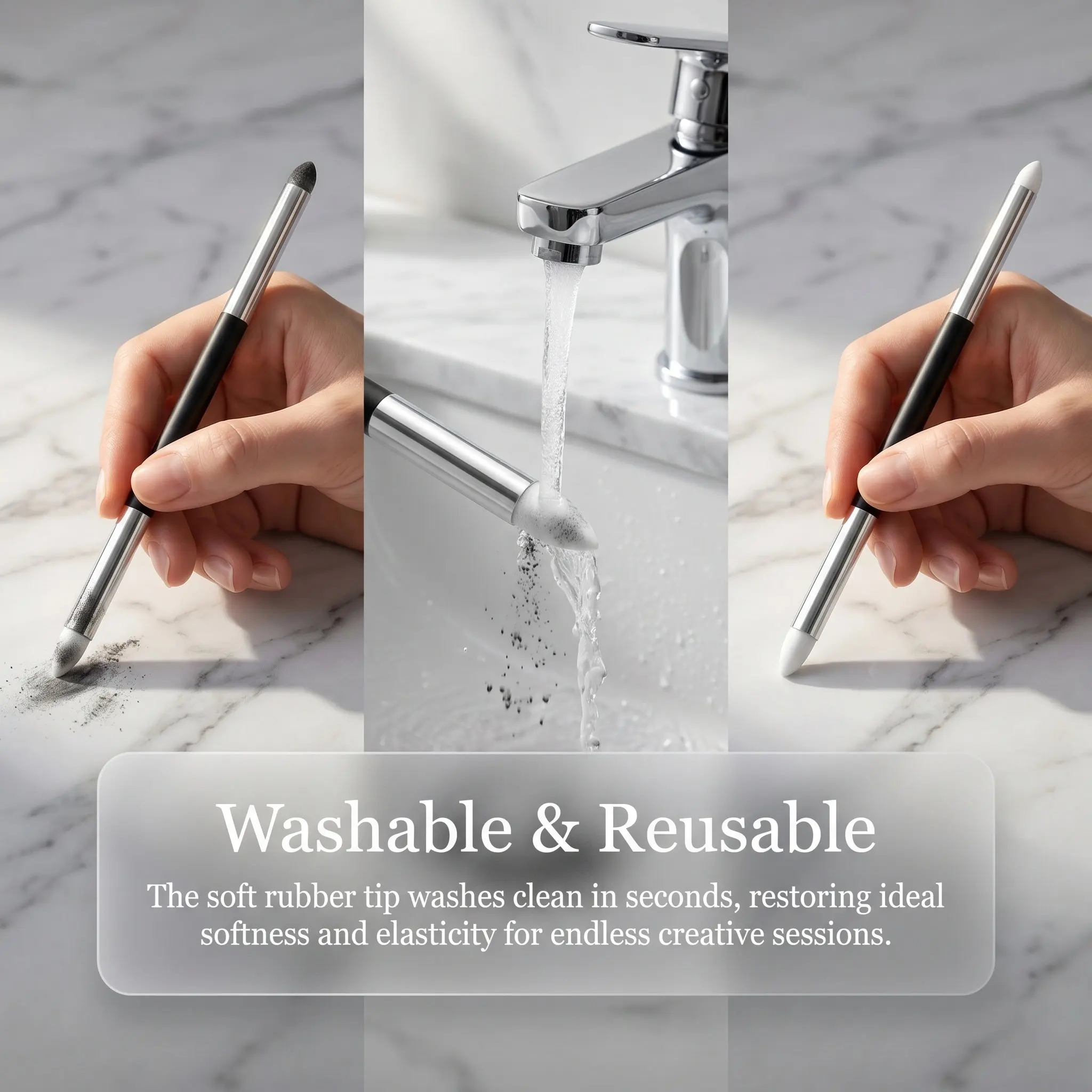 10Pcs Soft Washable Sponge Pen Dual Tip Artist Pastel Blender Drawing Sketch Highlight Shadow Rubbing Correction Tool