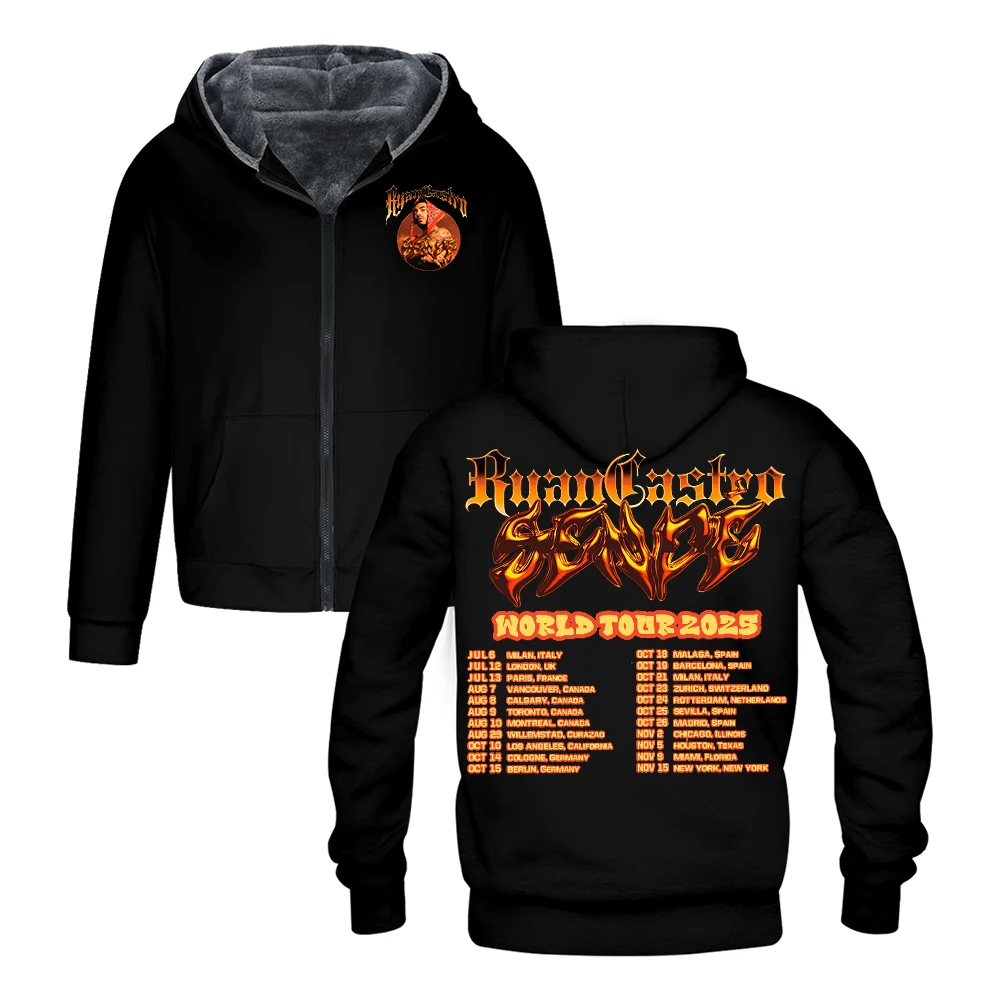 

GF Ryan Castro Sende World Tour 2025 Толстовка на молнии с длинными рукавами Уличная одежда для мужчин и женщин Куртка парки зимнее пальто