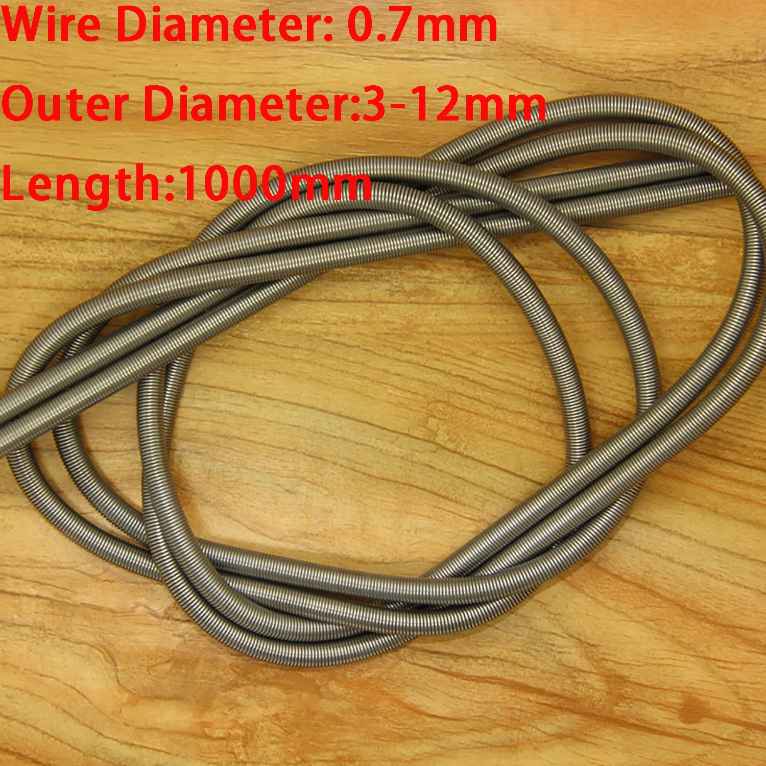 Custom Thin Long Flexible Extension Compression Spring, 1 Meter, 0.7mm Wire Diameter * Out Diameter 3-12mm * 1000mm Length, 2PCs