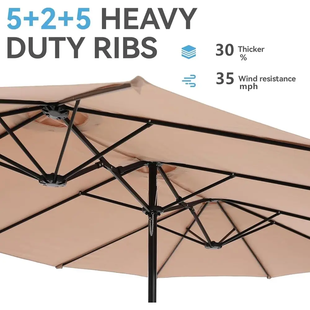 مظلة فناء باللون البيج مكونة من 12 ضلعًا مع رفع وقاعدة للسوق الخارجية وحمام السباحة والفناء الخلفي #3