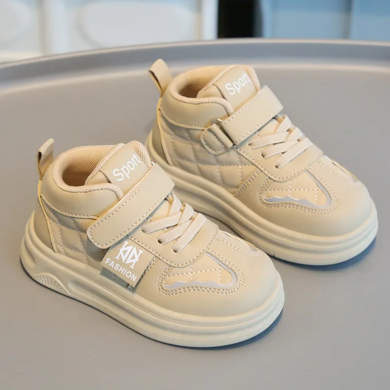 

Children Fashion Shoes Kids Boys Girls Korean Version Soft Soled Casual Shoes Boys Velcro Versatile Gridded Striped Sneakers