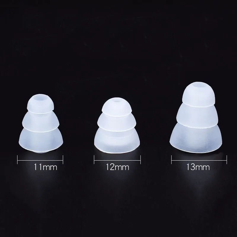 6pcs Three Layer Silicone In-Ear Earphone Covers Cap Replacement Earbud Bud Tips Earbuds Eartips Earplug Ear Pads Cushion
