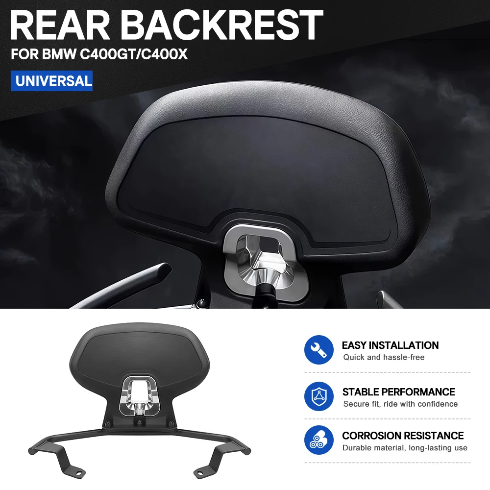 For BMW C400GT C400X VOGE SR4 Motorcycle Rear Passenger Seat Backrest Max Cushion Back Rest Pad Modification Parts Accessories