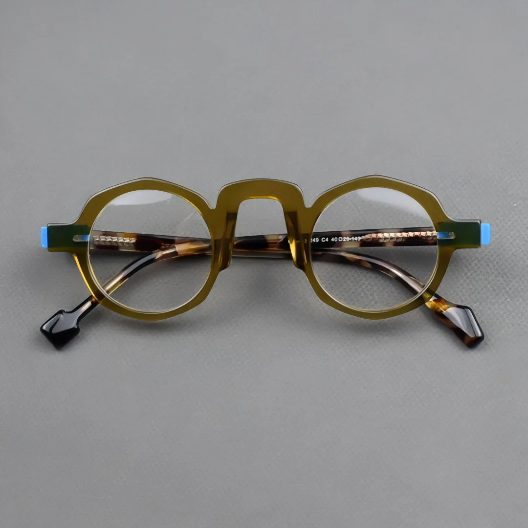 

LUCKY Fashion Retro Round Full Frame Small Size Eyeglasses Luxury Acetate Spectacle Optical Prescription Frames Man Woman