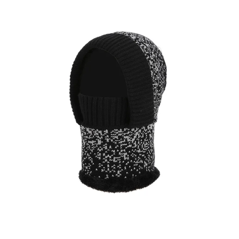 AliExpress maolv Ski Cycing Mask Balaclava for Women Winter Warm Knitted Hat with Scarf Neck Warmer Thickened Fleece Lining Skullcap All-in-one