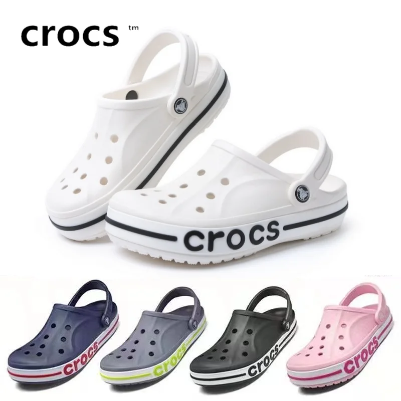 Original Crocs Bayaband Clog Casual Sandals Unisex Closed-Toe Slip-Ons Outdoor Men's Breathable Beach Shoes