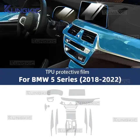 BMW 5 시리즈 G30 G31 2018-2022 기어 박스 패널 네비게이션 자동차 인테리어 스크린 보호 필름 TPU 안티 스크래치 스티커