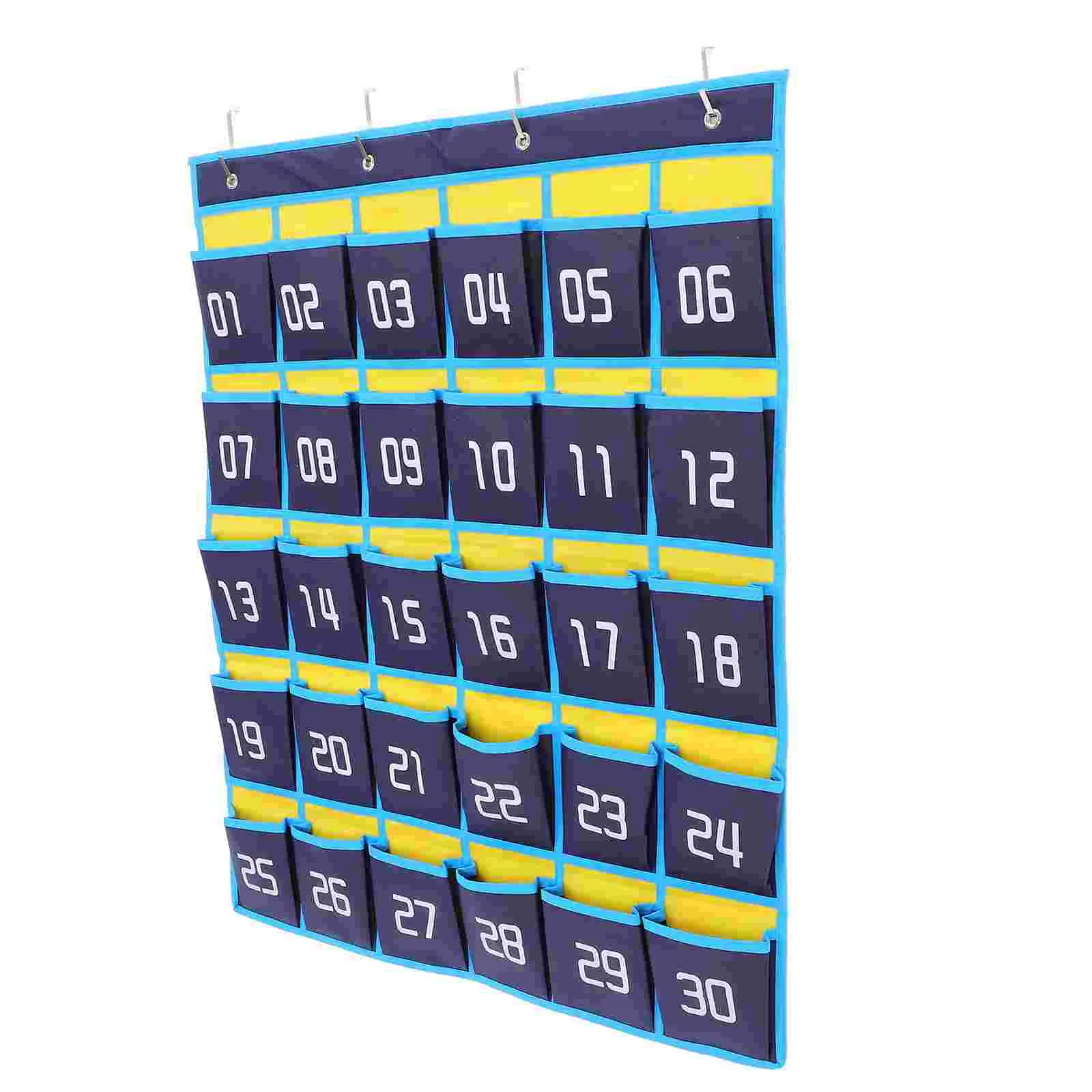 

Classroom Pocket Chart Hanging File Organiser Mobile Phone Bag Telephones Storage Dry Erase Pockets Blue Child Calculator