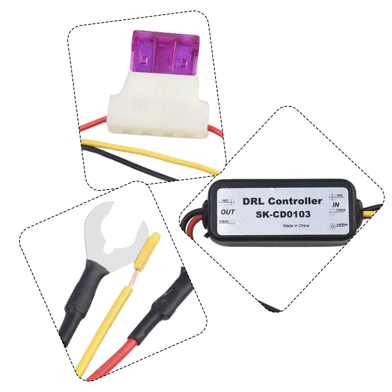 LED Light Controller Relay Running Light 12-18V 5A ABS Black Controller For Most Cars Harness Daytime Fog Light